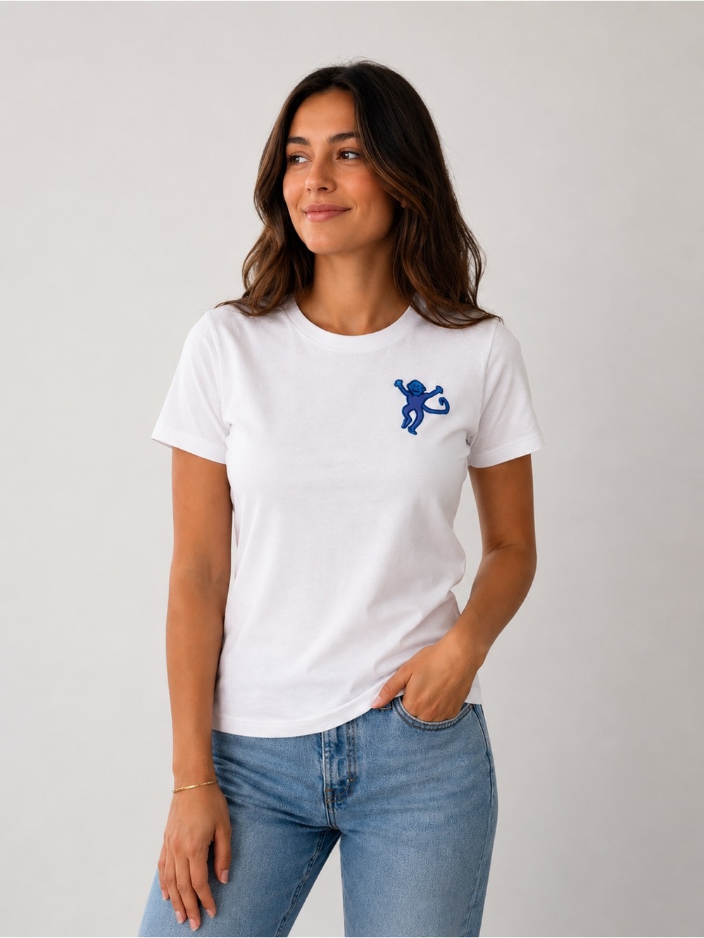 Roller Rabbit Monkey Patch White Tee Shirt — Medium — Excellent Condition